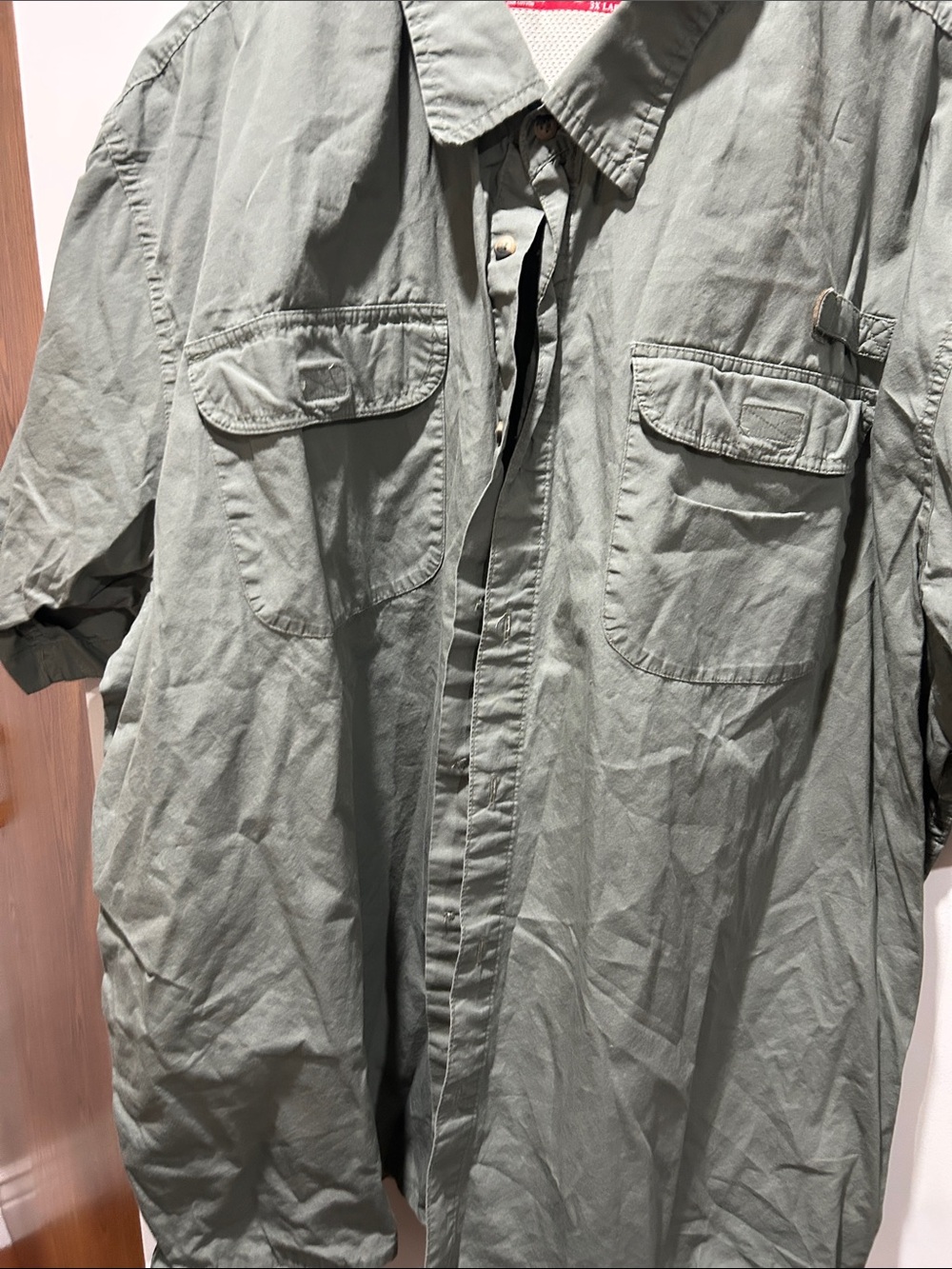 Wrangler Military-Style Field shirt in Olive gray